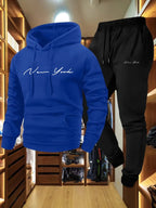 New York Script Hoodie & Jogger Set - Blue