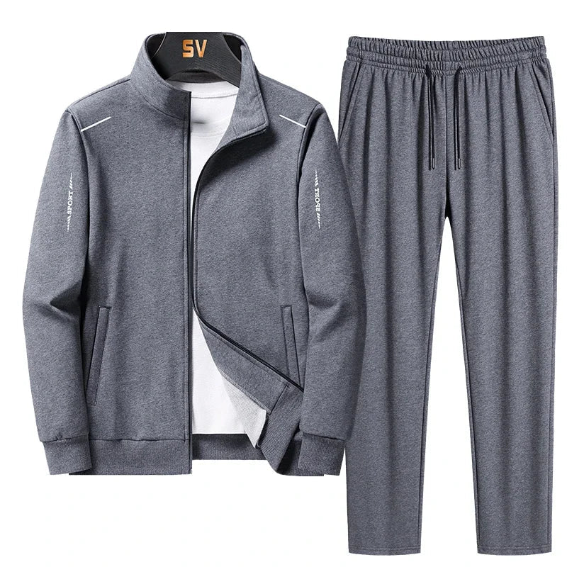 Zip-Up Track Jacket & Jogger Set - Black