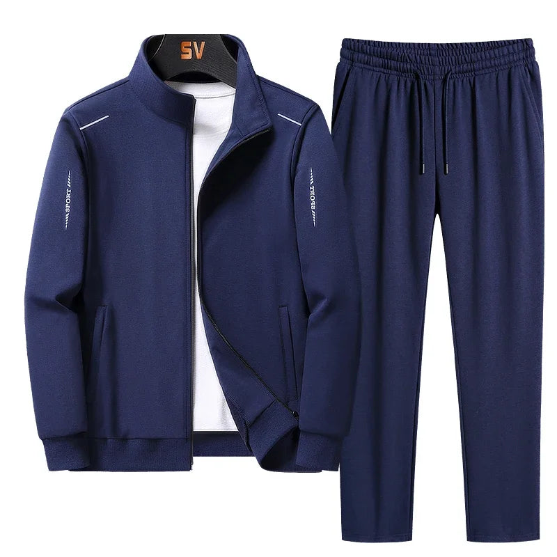 Zip-Up Track Jacket & Jogger Set - Grey
