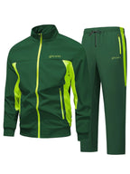 Colorblock Zip Tracksuit - Green