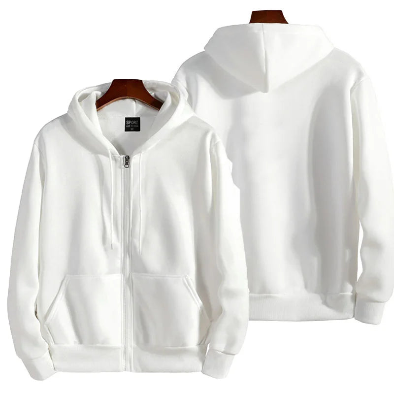 Essential Zip-Up Hoodie - White