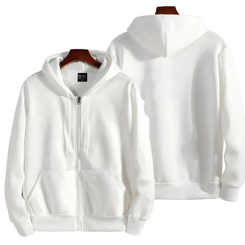 Essential Zip-Up Hoodie - White