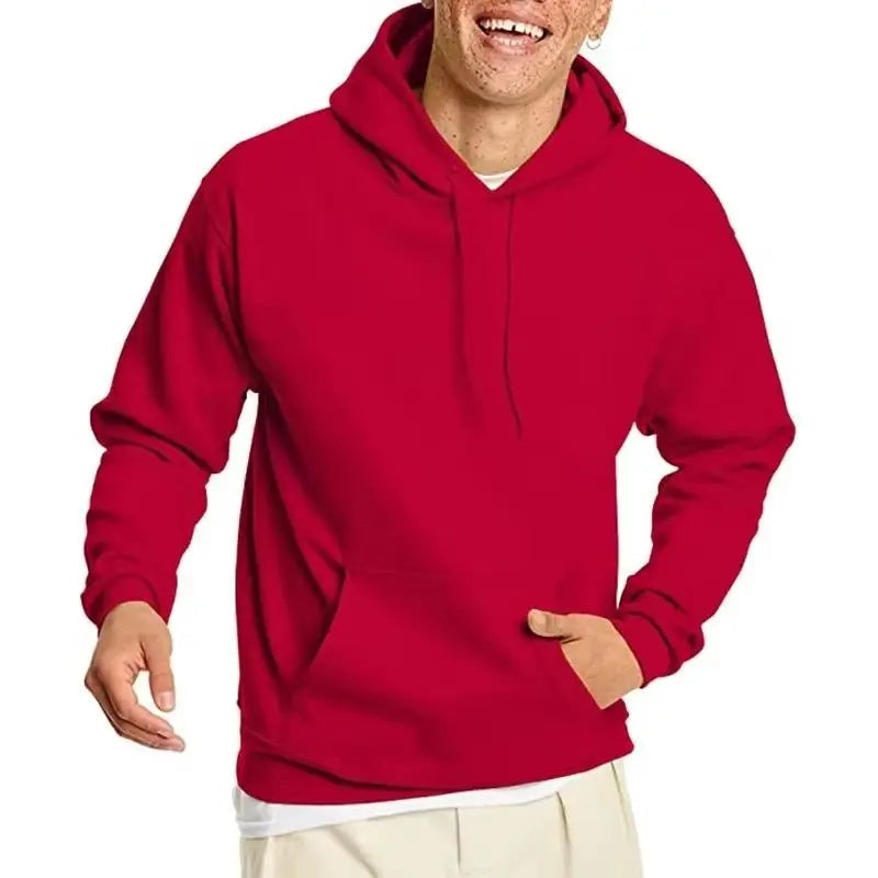 Fleece Pullover Hoodie - Red