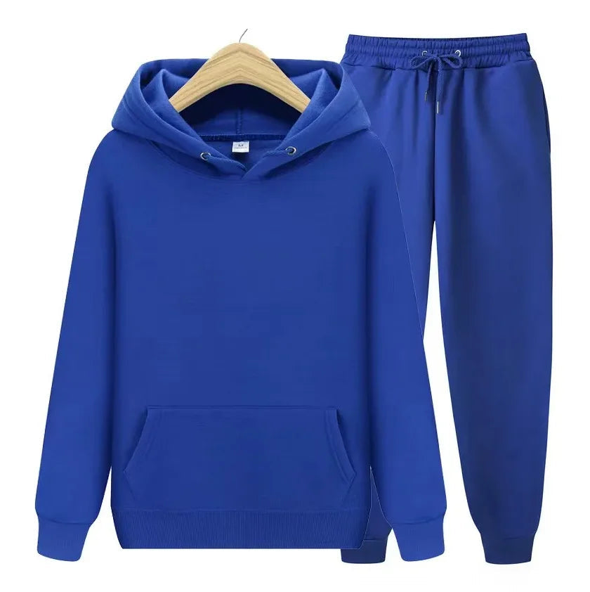 Men's Two-Piece Hooded Tracksuit - Blue