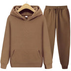 Men's Two-Piece Hooded Tracksuit - Brown