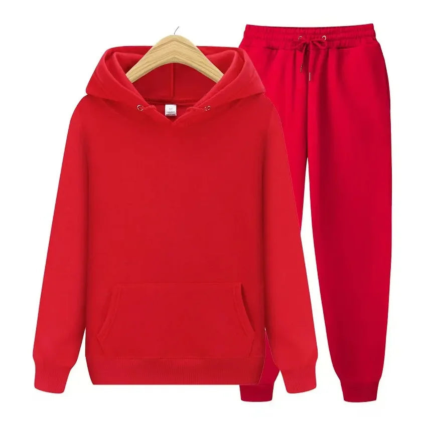 Men's Two-Piece Hooded Tracksuit - Red